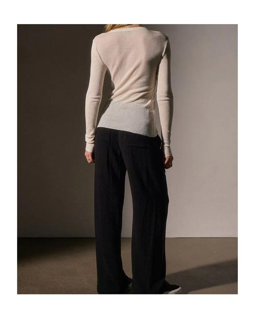James Perse Natural Long-Sleeve Ribbed Sweater