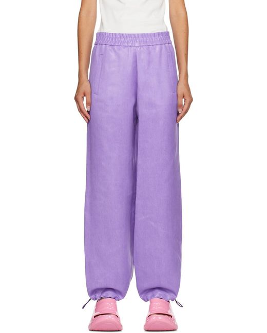 J.W. Anderson Purple Jw Anderson High-Shine Wide-Leg Trousers