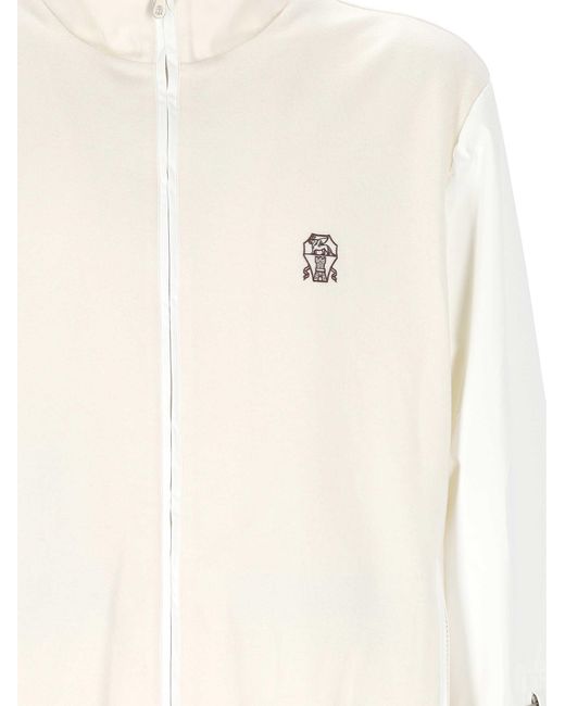 Brunello Cucinelli White Wool-Blend Jacket for men