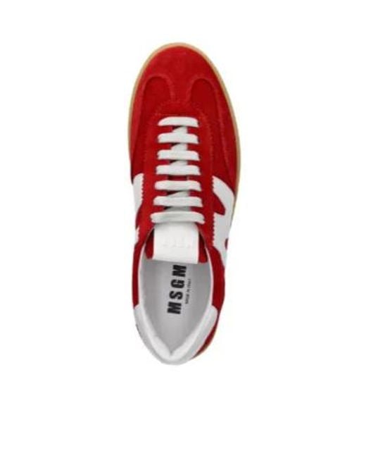 MSGM Red Retro Panelled Sneakers