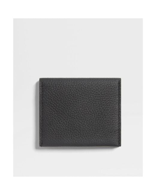 Zegna Gray Foldable Card Case for men