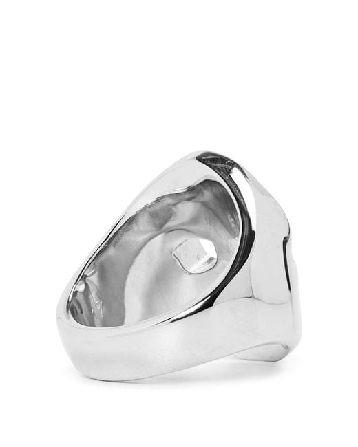 McQueen White Bold Statement Ring for men