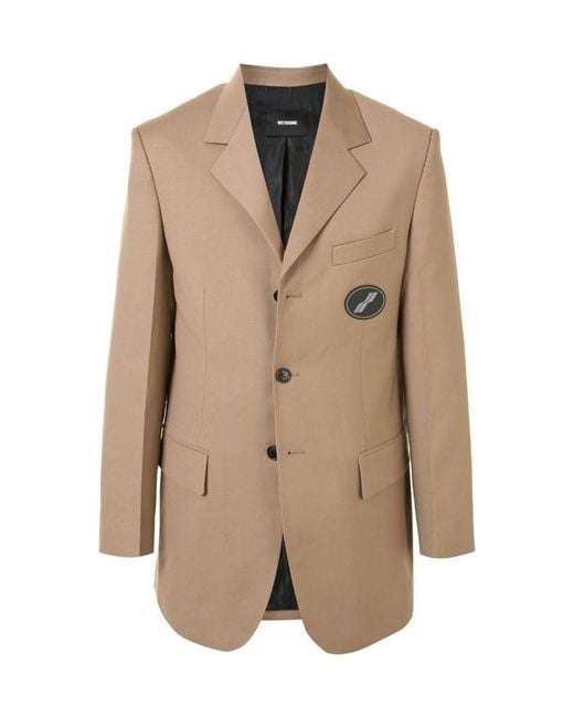 we11done Natural Logo Patch Suit Jacket for men