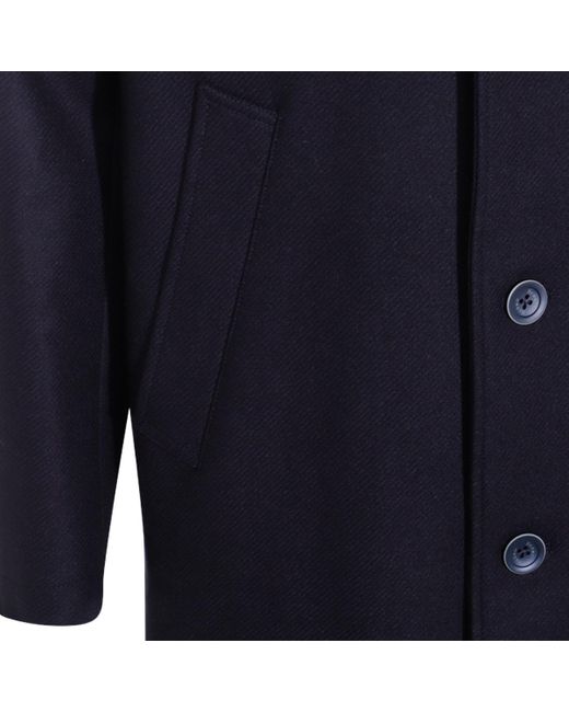 Herno Blue Single Breasted Long Coat for men
