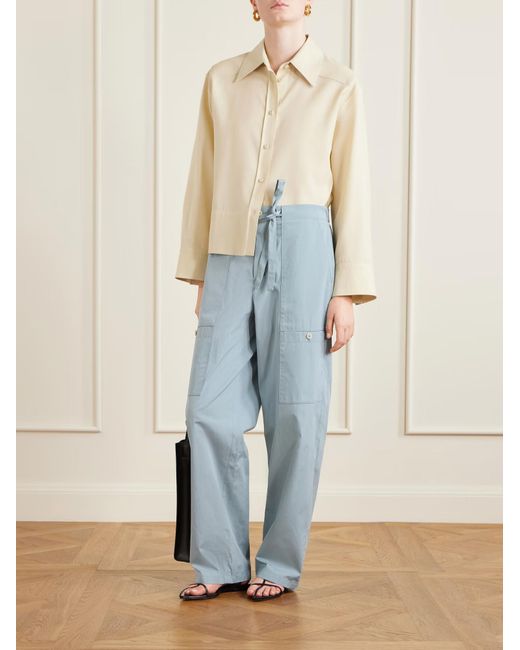 Jil Sander Blue Drawstring Cargo Casual Pants