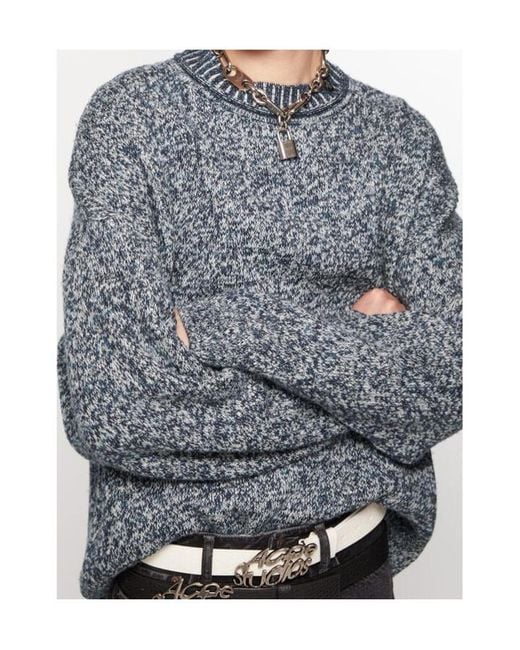 Acne Gray Jacquard Jumper for men