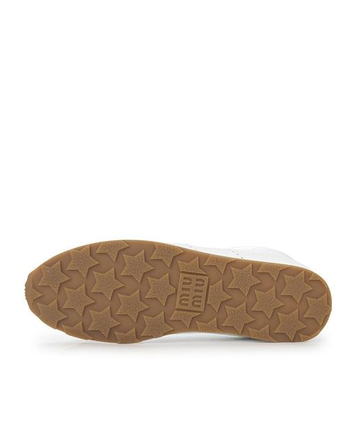 Miu Miu White Plume Bleach Sneakers