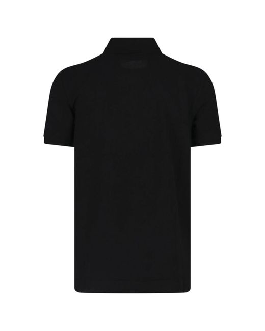 Moncler Black Logo Patch Piqué Polo Shirt for men
