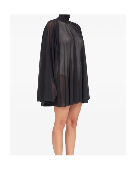 MM6 by Maison Margiela Black Semi-Sheer Mini Dress