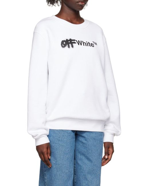 Off-White c/o Virgil Abloh White Logo-Print Cotton Sweatshirt