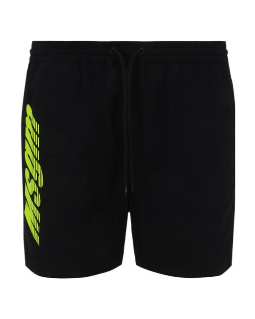 MSGM Black Logo Printed Swim Shorts for men