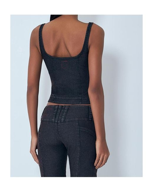 KNWLS Blue Miss Sixty X Pleated Vest