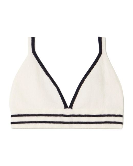 Allude Natural Striped Bra Top