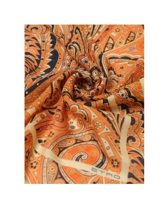 Etro Natural Paisley-Patterned Scarf