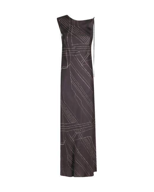 Alysi Multicolor Asymmetric-Neck Maxi Dress