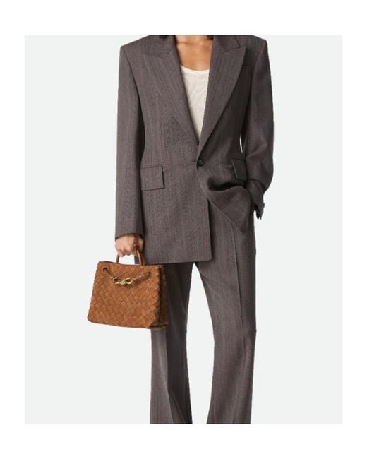 Bottega Veneta Brown Andiamo Woven Shoulder Bag