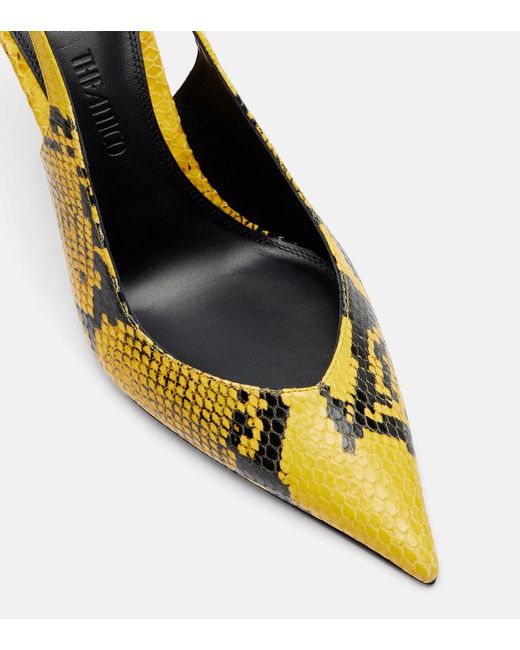The Attico Metallic Cheope 105 Embossed Leather Wedge Sandals