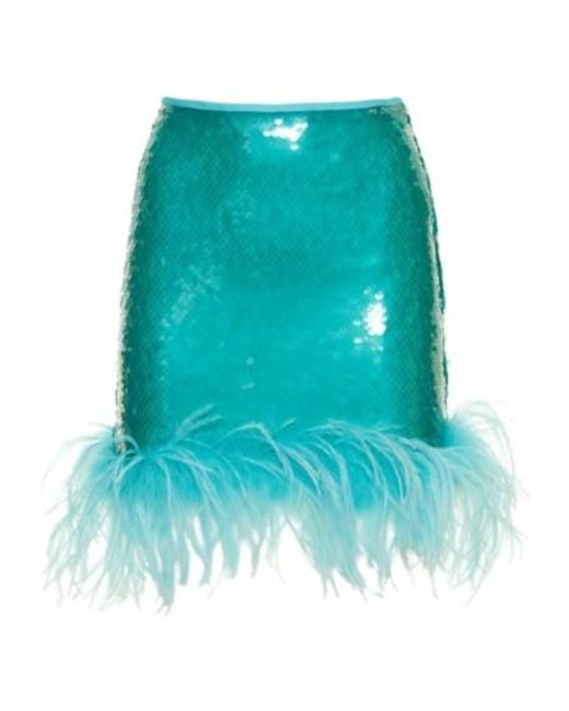 GIUSEPPE DI MORABITO Blue Sequined Mini Skirt