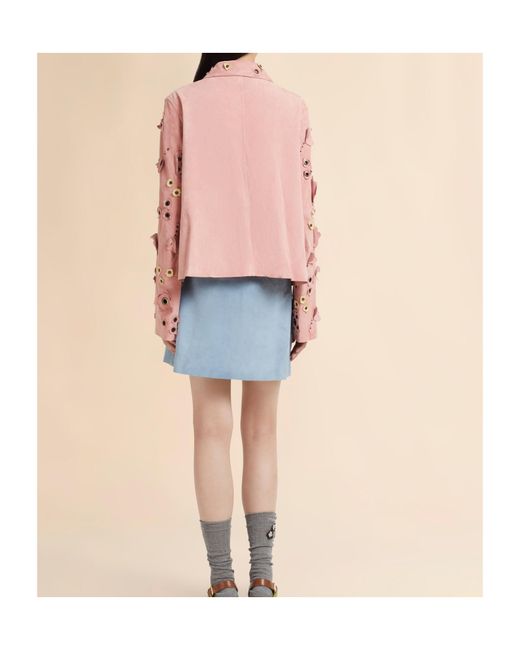 Marni Pink Floral Appliqué Buttoned Jacket