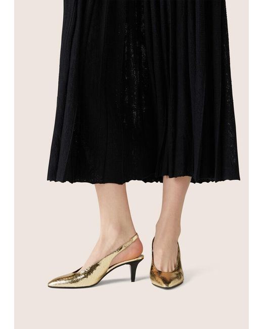 Loro Piana Metallic High-Heeled Sandals With Broken Heels