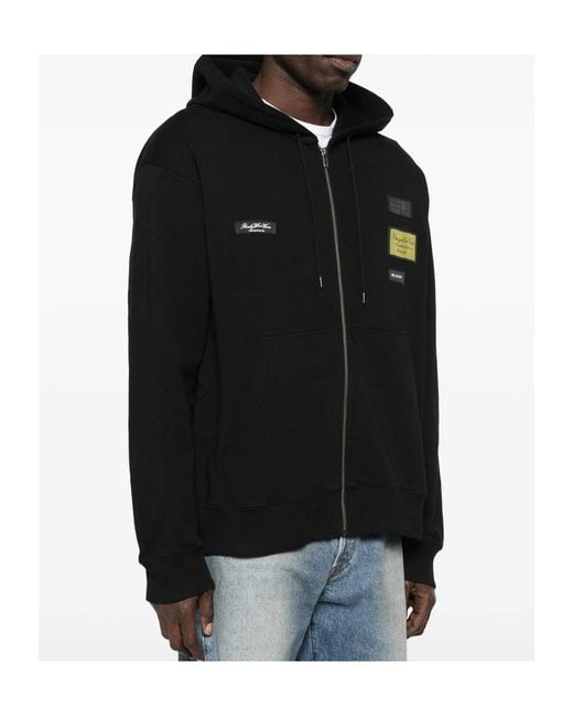MM6 by Maison Margiela Black Logo Patch Hoodie for men