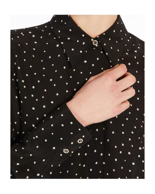 Max Mara Black Printed Silk Shirt