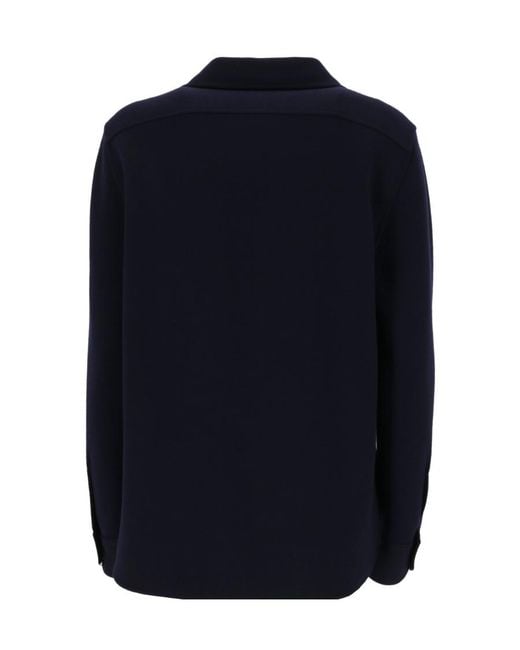 Saint Laurent Blue Lace-Up Long-Sleeved Top