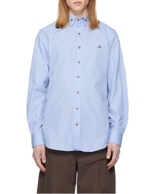 Vivienne Westwood White Orb-Embroidered Organic-Cotton Shirt for men