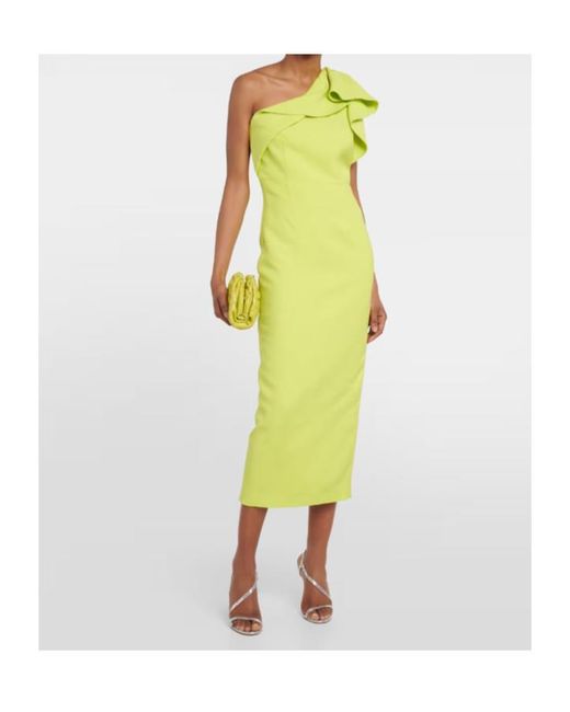 Roland Mouret Yellow One Shoulder Dress