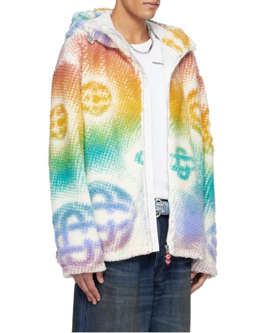 Casablanca Yellow Monogram Zip-Up Hooded Jacket for men