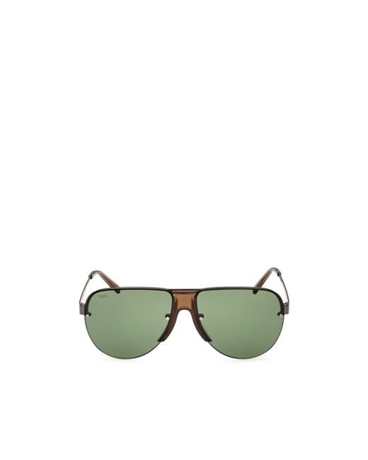 Tod's Green Pilot's Rimmed Sunglasses for men