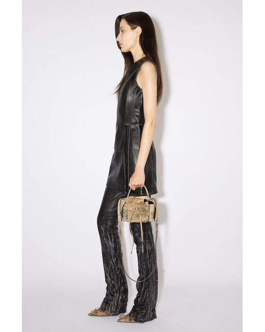 Acne Black Sleeveless Leather Minidress