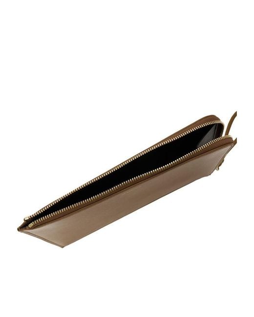 Jil Sander Brown Zipper Clutch