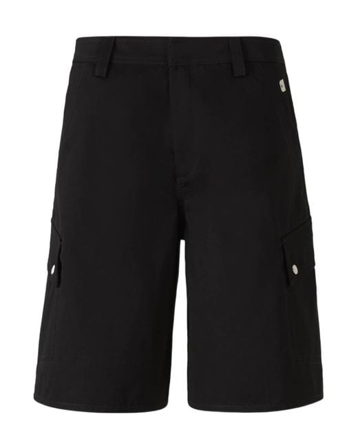 Off-White c/o Virgil Abloh Black Logo Embroidered Cargo Shorts for men