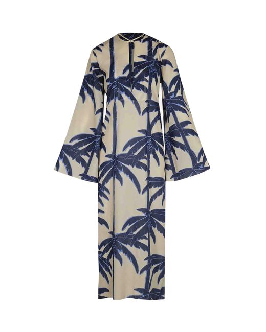 Johanna Ortiz Blue Graphic Design Dress