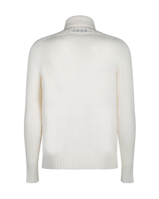 Gran Sasso White Long Sleeve Turtleneck Jumper for men