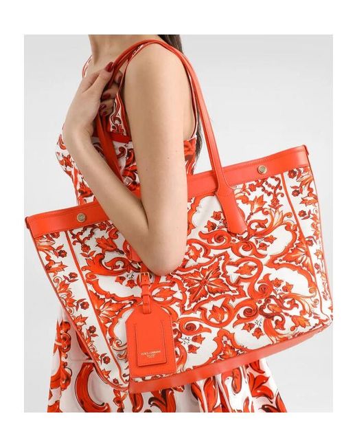 Dolce & Gabbana Red Atene Shopping Bag