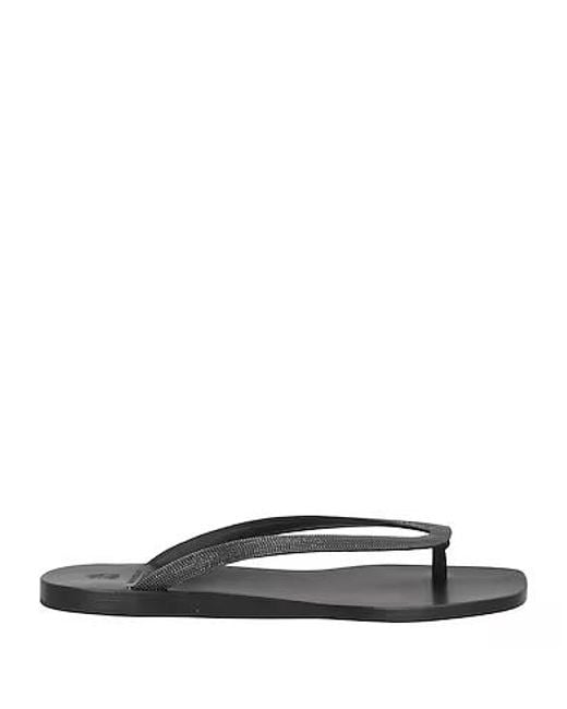 Brunello Cucinelli White Simple Leather Flip-Flops