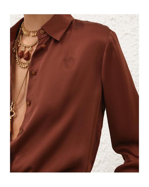 Zimmermann Brown Hypnotic Satin Shirt