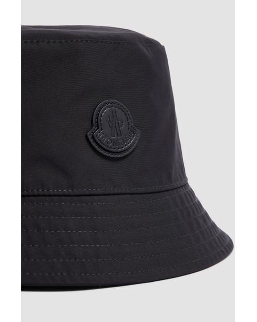Moncler Black Logo Patch Bucket Hat for men
