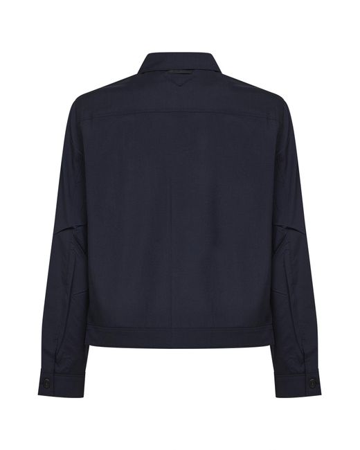 Prada Blue Long-Sleeved Button-Up Jacket for men