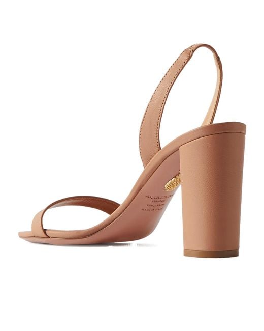 Aquazzura Multicolor Solid Color Leather Slingback Sandals