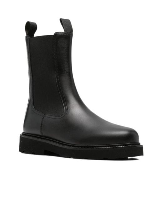 Henderson Black Round-Toe Short Boots