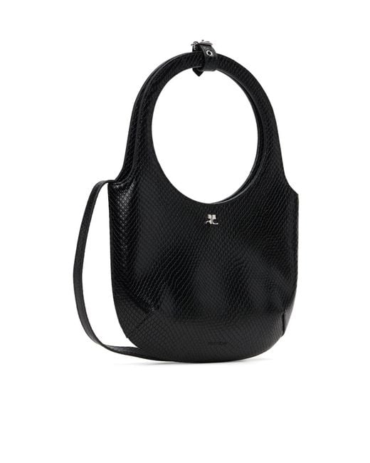 Courreges Black Courrèges Embossed Top Handle Handbag