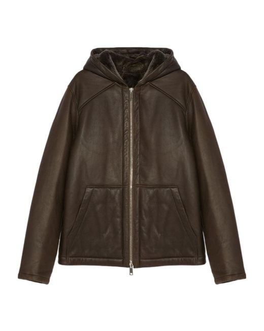 Yves Salomon Brown Hooded Jacket for men