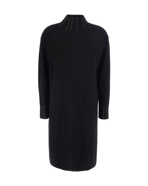 Fabiana Filippi Black High-Neck Knit Dress