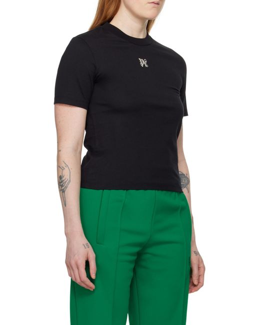 Palm Angels Black With Monogram T-Shirt