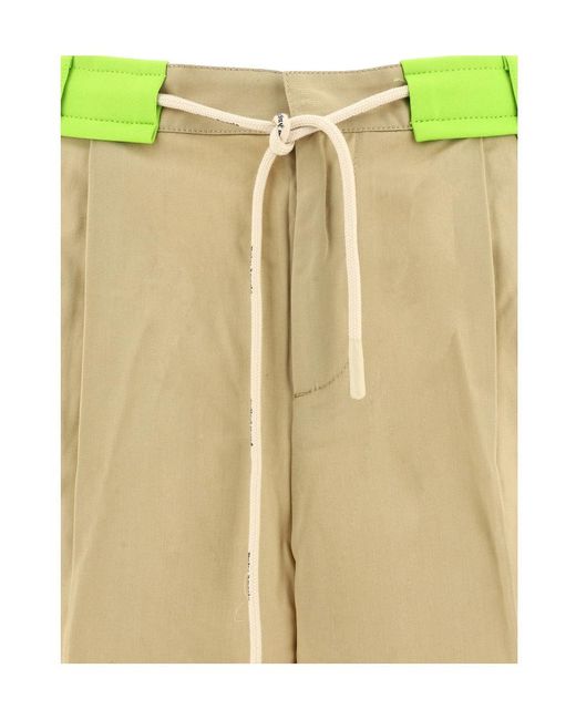 Palm Angels Green Drawstring Bermuda Shorts for men
