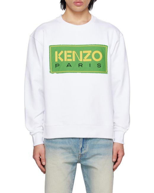 KENZO Green Logo Print Crewneck Sweatshirt for men