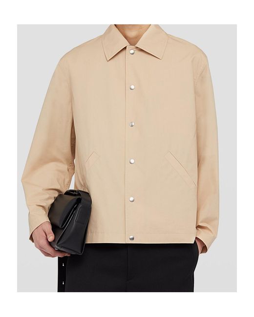 Jil Sander Natural Logo Printed Button-Up Jacket for men